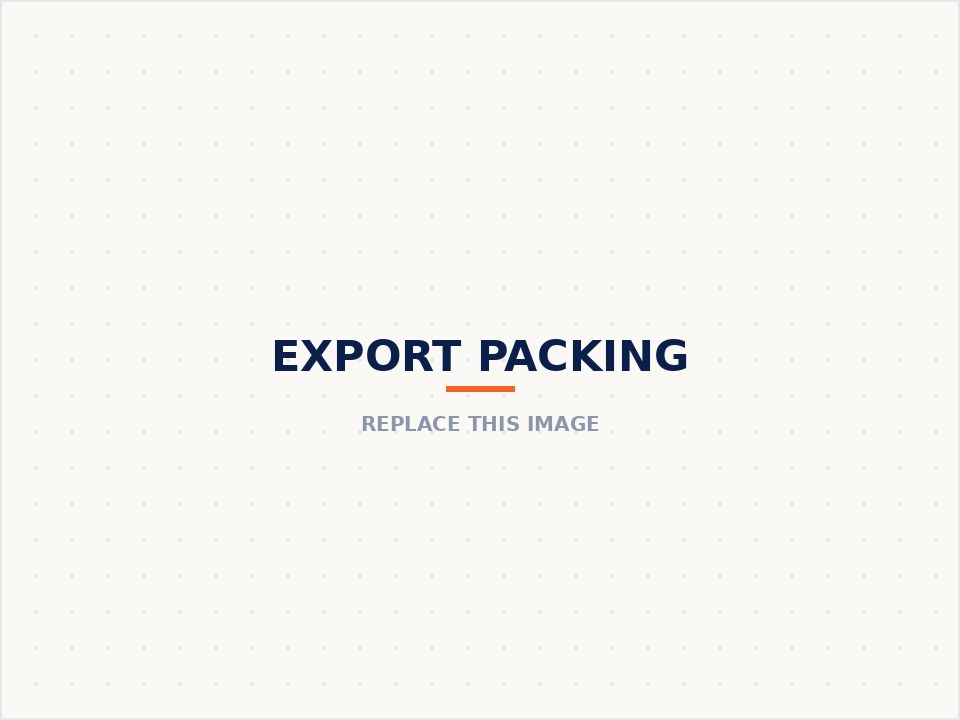 Export cartons and food-grade bags stacked and ready for loading